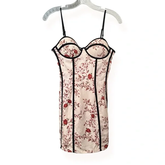NWOT Lovers + Friends x Revolve Pink Floral Bustier Bodycon Mini Dress S - Picture 4 of 7